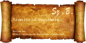 Szaniszló Benjámin névjegykártya