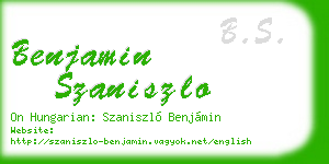 benjamin szaniszlo business card