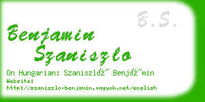 benjamin szaniszlo business card